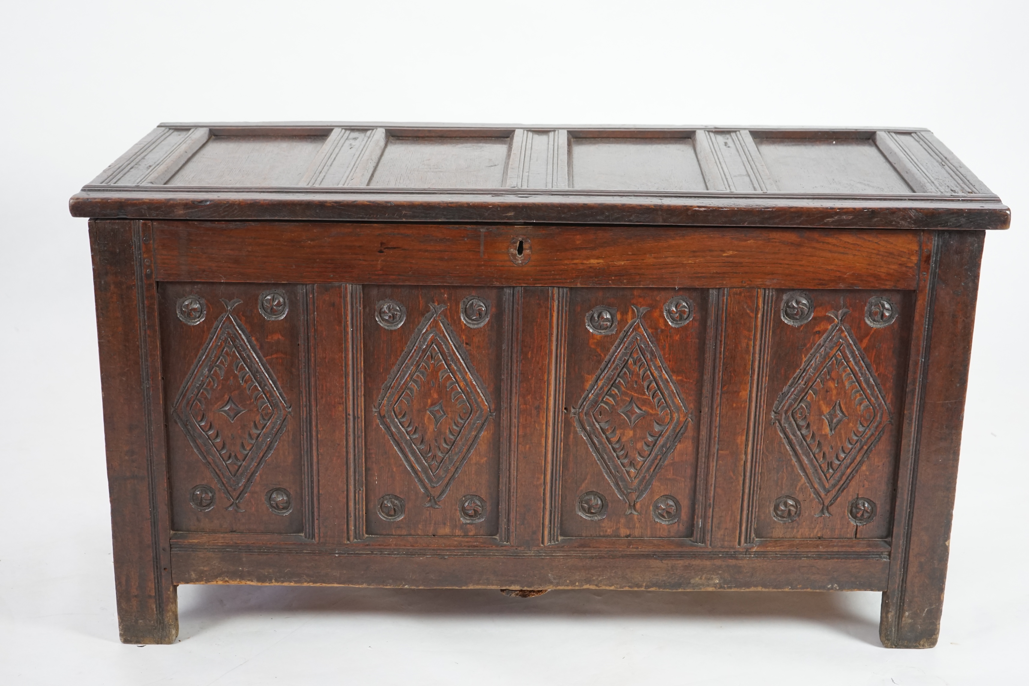 A 17th century oak coffer